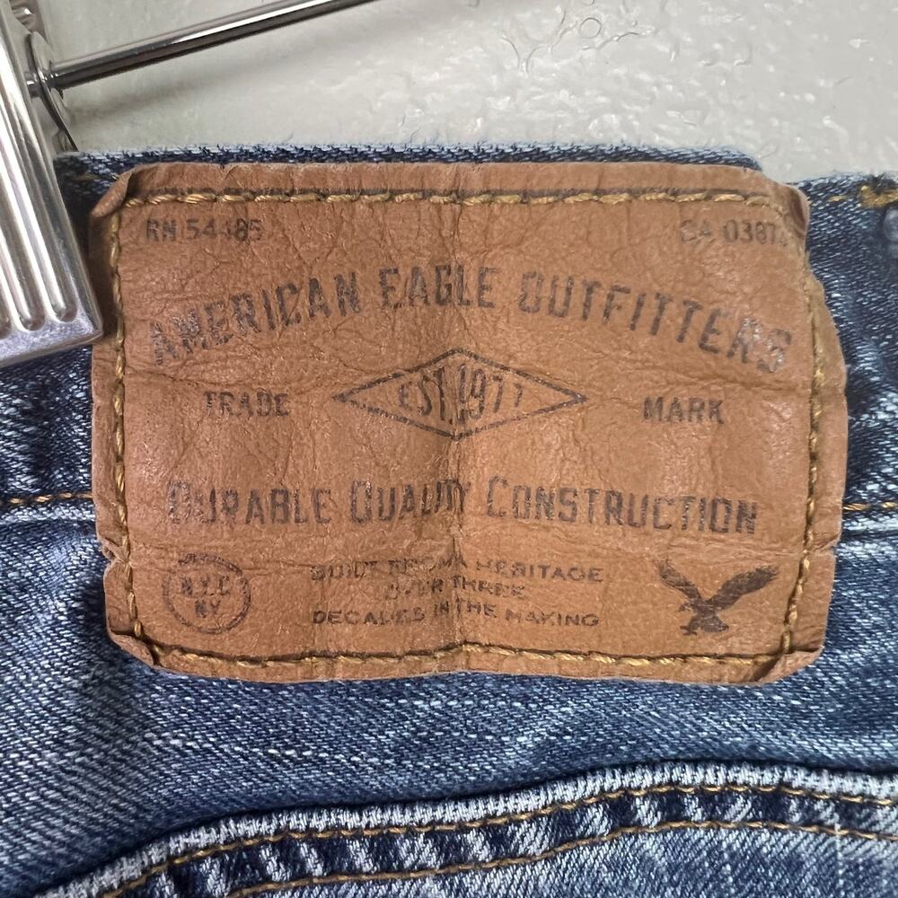 American Eagle Men's Original Straight Size 29 Distressed Denim Jeans - Picture 10 of 13
